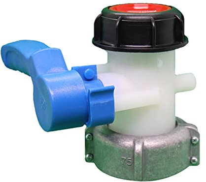Robinet de sortie de 75 mm pour adaptateur de vidange de réservoir IBC, adaptateur de robinet, robinet d'arrêt pour réservoir d'eau de pluie pour raccord de réservoir IBC pour huile, carburant, eau