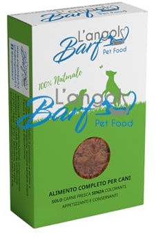 Angolo Barf Alimento Completo Per Cani Con Carne Di Maiale 3x150g Cibo Umido Naturale Sterilizzato Senza Conservanti Coloranti Appetizzanti Ricetta Cuore Fegato Carota Avena Zucchine Facile Conservare