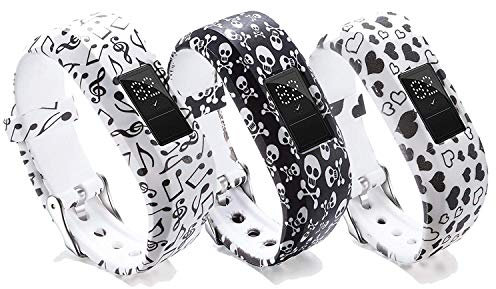 Ruentech Kinder-Ersatzarmband Kompatibel mit Garmin Vivofit Jr. 2, Kinder-Fitnessarmband, In Kinder-Größe, Verstellbar, Aus Silikon (3Pack-H)