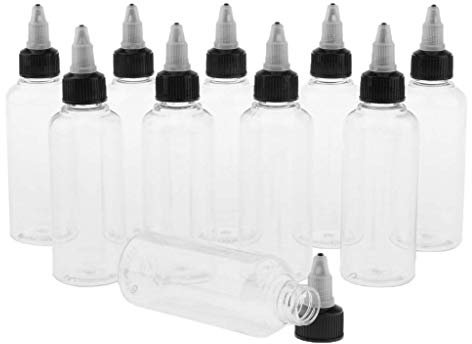 Tenlacum 10 Pieces 100ml Clear Squirt Bottles with Leakproof Cap and Tip, Squeeze Bottles for Oil, Condiments, Dressing, Paint, Glue, Crafts
