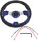 13in 320mm Volant Universel En Cuir PU Voiture Sport Racing Dérive Volant Bleu volant voiture sport
