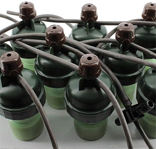 BLUMAT Bewässerungs-Set 12 Pflanzen + 3 Meter Schlauch - Tropfbewässerung, Drip, Plastik, Keramik, Automatisch, Ohne Pumpe, Ohne Strom, Blumat Kerne als Feuchtigkeitssensoren und Wasserdiffusoren