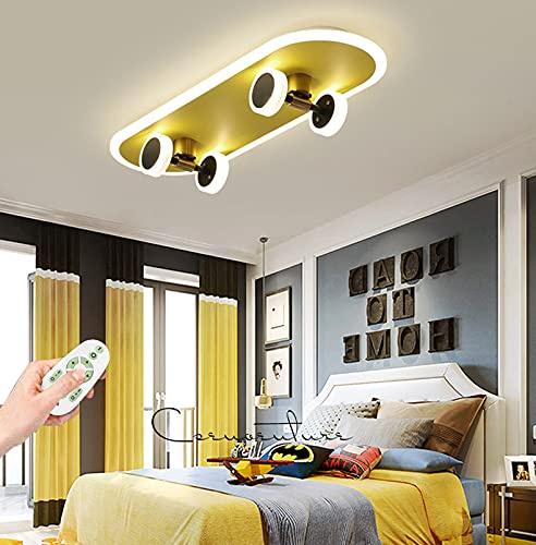 GHY LED Kinder Deckenleuchte 32W Cartoon Lampe Kinderzimmerlampe Design Acryl Lampeschirm Deckenlampe Für Zimmer Schlafzimmer Dimmbar Mit Fernbedienung Jungen Mädchen Roller Kronleuchter