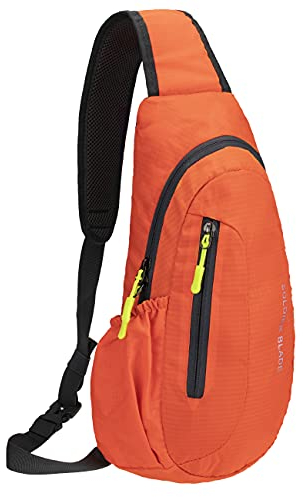 PivotWing Sling Bag Brusttasche Herren Kleiner Rucksack Damen Shoulder Crossbody Crossover Bag Mini Rucksack Klein Schultertasche Brust Tasche Rucksäcke Sporttasche Umhängetaschen Crossbag Orange