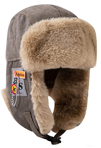 CLAPE Wintermütze mit Ohrenklappen Warme Schneedichte Fliegermütze Kunstfellmütze für Skifahren, Schlittschuhlaufen und andere Outdoor-Aktivitäten Verstellbarer Bomber Hut Trappermütze