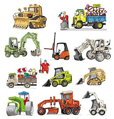 GIVBRO Bagger-Flicken zum Aufbügeln, Wärmeübertragung, Applikationen, Aufkleber, Bügelflicken, für Kinder, T-Shirt, Kappe, DIY-Zubehör, L