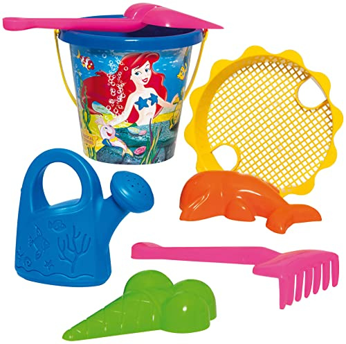 DOHÁNY Sandspielzeug Set Schaufel Rechen Eimer Förmchen Sieb Gießkanne IML Kinder Eimergarnitur 7-TLG.