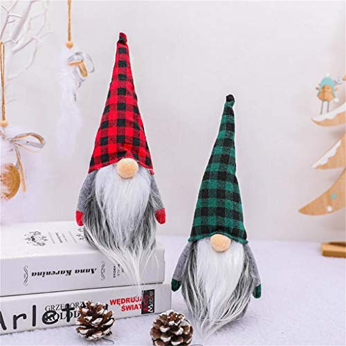 TianWlio Kinder Schreibtisch Zubehör Karierte gesichtslose Weihnachtspuppe Figur Forest Old Man Dekoration Zettelhalter Für Auto (C, One Size)