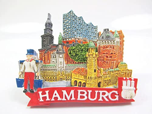 Hamburg mit Elbphilharmonie Premium Magnet Poly Souvenir Germany (48)