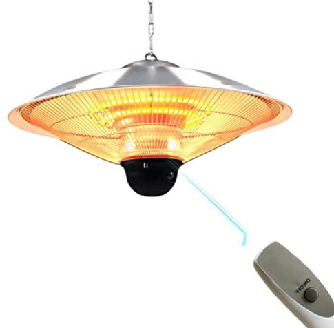 Patio Heaters Hanging Heater Pendant Lamp Hanging Type Waterproof for Outdoor with Remote Control Terrace Garden Greenhouse (Hanging type 2200W small)