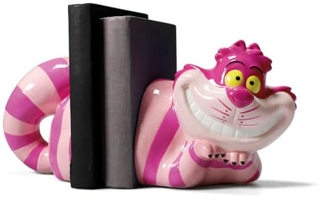 Disney Alice im Wunderland Grinsekatze Buchstützen – 17 cm x 14,5 cm x 33 cm – Alice im Wunderland Geschenke – Buchstützen für Regale