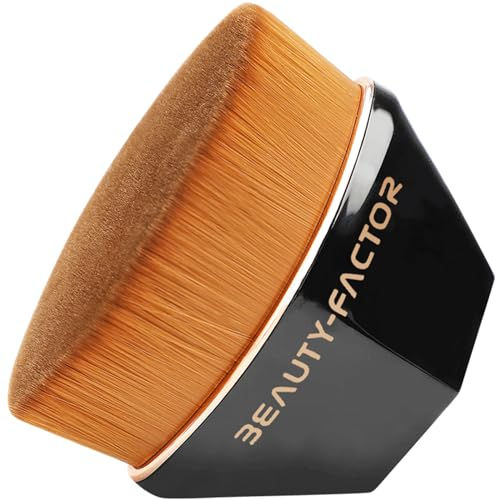 BEAUTYFACTOR Pennello per Fondotinta, Pennello Kabuki a Sommità Piatta, Pennello Fondotinta per Trucco Liquido, Pennelli per Sfumare Trucco per Crema, Cipria e Bronzer con Scatola Portaoggetti