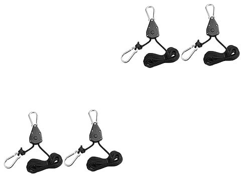 Happyyami 4piezas Ganchos Ajustables Para Luces De Cultivo Cuerdas De Elevación Para Jardín Accesorios Prácticos Para Colgar Plantas y Lámparas De Crecimiento