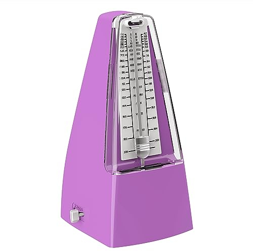 SOLO Mechanisches Metronom mit Akzentglocke, Präziser Takt und Kräftiger Klang, geeignet für Klavier, Gitarre, Schlagzeug, Saxophon, Trompete, Cello, etc（Violett）