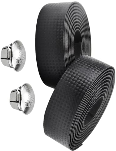2M Fahrrad Lenkerband Rutschfest, Reißfestes Stoßdämpfend Griffband, Griffband Selbstklebend Atmungsaktiv Weich, Rennrad Lenkerband PU Cycling Band for Cycling Fahrrad Mountainbike (Schwarz)