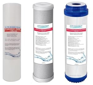 Cartuccia Filtro Acqua per Osmosi Inversa Depuratore Acqua Set 3 Pezzi Filtri Acqua Italia®