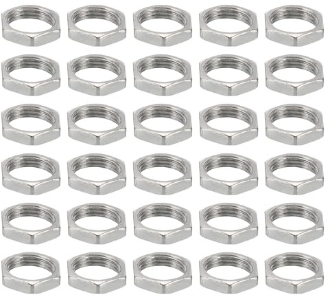 PATIKIL M10x0.75 Stahl Sechskantmuttern 60 Pack Metrische Gewinde Verzinkt Beschläge Muttern Schraube Bolzen Befestigungsteile für Lampen Maschinen Reparatur 2.6mm Höhe