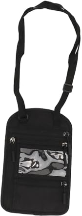 VBESTLIFE Reisepasshülle, Wasserdichtes Diebstahlsicheres Geschichtetes Reise Umhängeportemonnaie aus Nylon für Männer und Frauen (Black)