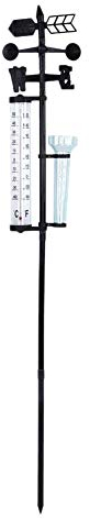 Kochenty Garten Wetter Station, Wetterstation Regen Messer, Windmesser Regenmesser und Thermometer für Garten, Bauernhof, Feld