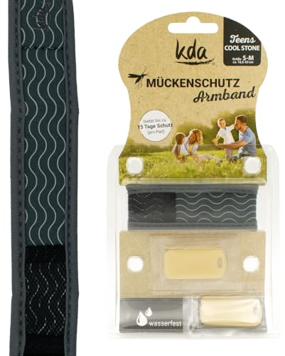 kda Mückenschutzarmband für Teens - Sicherer Mückenschutz Insektenschutz Wandern Camping Sport Urlaub Outdoor Anti Mücke DEET-frei & chemiefrei – Wiederverwendbar - Nylon (Cool Stone)