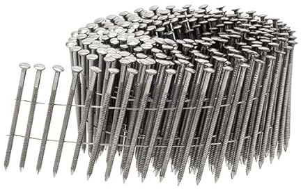 UnitSteel Coilnägel - 2,3x65mm, 3.000 stück, Kleine Verpackung, Ringnägel für Druckluft-Nagler, Ring /Rostfrei Stahl/Linsenkopf, für fast alle Marken von Tackern