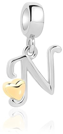 Jokmeo 925 Sterlingsilber Damen Buchstaben-A-Z-Anhängerperlen, kompatibel mit Pandora sowie europäischen Armbändern und Halsketten, passend für Frauen und Mädchen.ZM1