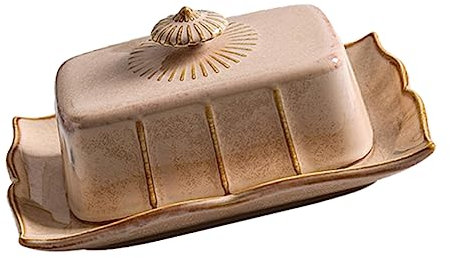OQHAIR 1 Set Ceramic Butter Box Cookie Butter Mini Cake Dome Cake Pan Cheese Dish Cookie Containers with Lids Ceramic Butter Trays Pastry Tray Butter Dish Cookie Tray with Cover Vintage