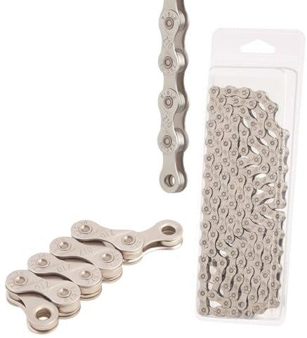 HOUSON Fahrradkette, 116 Glieder Fahrrad Kette 1/2 x 11/128 Inch Edelstahl Fahrradkette für MTB/Road/E-Bike (10 fach)