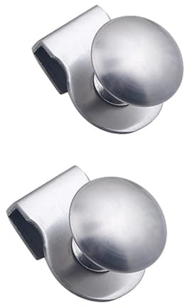SEIWEI 2 maniglie per porte in vetro, per vetrine, armadietti, porte, clip senza fori, per cassetti, armadi, mobili (acciaio inossidabile)