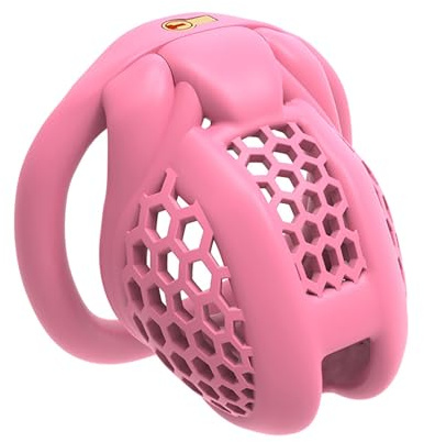 Pink Chastity Cage Sissy Small Chastity Devices Male Penis Cage for Men Flat Plastic Cock Cage BDSM Cage A601 (Micro,Bending Ring)