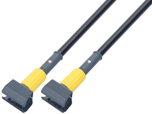 KeFanta Metal Mop Handle Commercial Heavy Duty,58 Industrial Mop Stick with Jaw Clamp,Wet Gripper Mops Head Replacement Holder for Floor Cleaning(2 Pack)