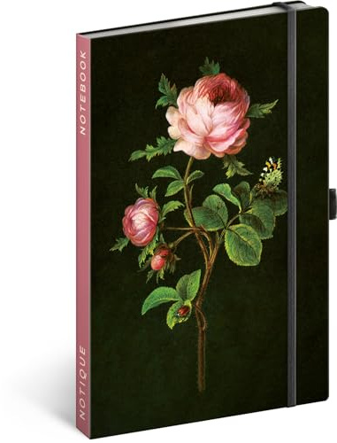 NOTIQUE Notizbuch A5 Gepunktet mit Gummiband Hardcover - Artisanale Rosen | Dieses Notebook, Notizheft und Journal für Erwachsene bietet als Notizblock oder Tagebuch zusätzlichen Stauraum im Büro.
