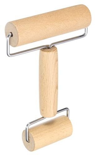 sourcing map Rolling Pin 6.97 x 1.18 Double-Ended Rolling Pin Wood Handle Non-Stick Fondant Roller Dough Roller Rolling Pins for Baking Cookie Pastry Clay, Wood Color