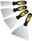 Lot de 4 couteaux à mastic, spatule en acier inoxydable avec manche en caoutchouc plastique, couteau à plâtre, outil de remplissage pour grattoir à mastic (2, 3, 4, 5)
