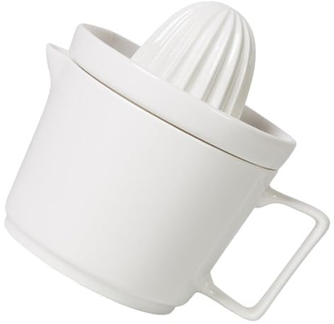 Amosfun Exprimidor Manual Grande De Cerámica Para Jugo De Naranja y Cítricos, Exprimidor De Mano Desmontable, Utensilio De Cocina Para Hogar y Picnic