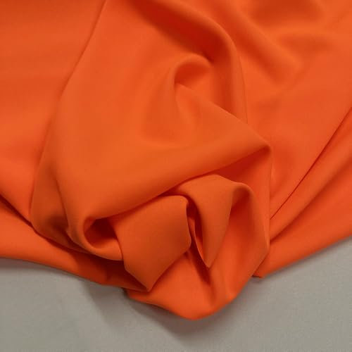 Tessuto poliestere al metro, tessuto poliestere nero, tessuto poliestere bianco, per abbigliamento, gonne, pantaloni 119 ARANCIO FLUORESCENTE