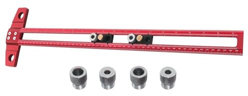 Aluminium-T-Lineal, rechtwinkliges Multifunktions-Lineal in T-Form mit doppelter metrischer Skala für präzises Zeichnen und Messen