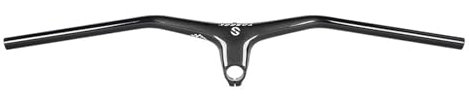 Carbon Mountainbike-Lenker und Vorbau, 10 Grad, integrierter MTB-Lenker, Breite 600–780 mm, Fahrradlenker und 70–110 mm Vorbau für Mountainbike (Schwarz/Silber, 640 x 80 mm)