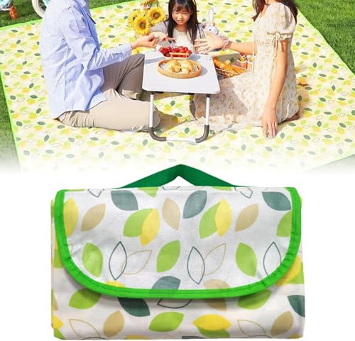 Manta Picnic Impermeable 100x150CM, Alfombras de Playa, Esterilla Plegable con Asa, Ultraligera, Tapete Portátil para Pícnic y Barbacoa
