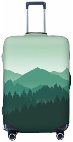 Guiteinyi Green Mountain Luggage Cover for Suitcase Elastic Non Scratch Travel Protector Travel Washable Suitcase Cover Fits 18-32 Inch Luggage