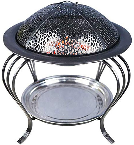 Braciere, griglia in ghisa, Tutto in Uno Fuoco Aperto per Cucinare, griglia da Giardino in Acciaio Inossidabile, braciere per Barbecue, braciere per Interni, Stufa a Carbone, Stufa