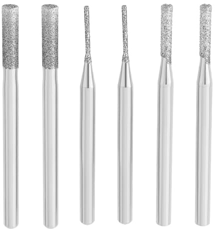 Briny River 30pcs Juego de Brocas de Diamante de Grano 120 de 1/8 de 1mm 2mm Y 3mm de Diámetro para Perforar Rocas Vidrio Marino Conchas Cerámica Y Joyas