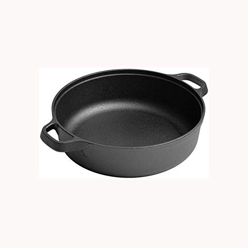 QTYQWC Sartén de Hierro Fundido sin Recubrimiento Antiadherente Barbacoa sartén Cocina Mini Binaural Wok Cocina de Inducción Cocina de Gas