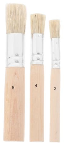 Operitacx 3pcs Chalk Paint Craft Brushes Round Paint Brush Set for Furniture Home Decor Stenciling Artist