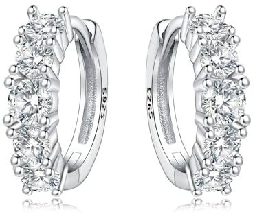 CYMYSS Örhängen Silver 925 Creoler Silver 925 Silver Örhängen Dam 925 Små Creoler Silver 925 Sterling Silver Örhängen Hoop Earrings Earrings For Women (Infattning av ädelstenar)