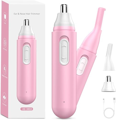 Nasenhaartrimmer Frauen Aufladbar Nasenhaarschneider Damen: Schmerzloser Augenbrauenrasierer Ohr- und Nasenhaartrimmer für Frauen, Professioneller 2 in 1 Augenbrauen- und Ohr Nasenrasierer Damen