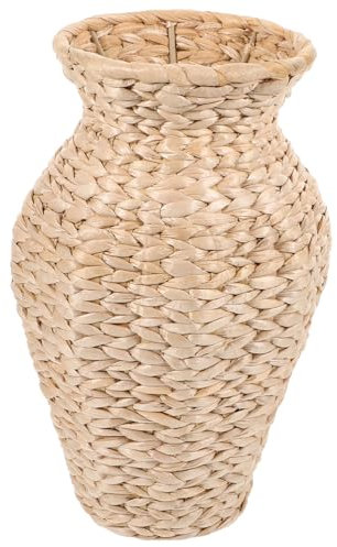 GRIRIW Vase à Fleurs Séchées Tressé en Herbe De Pampa Armature Fil De Fer, Finition Naturelle, Décoratif Polyvalent pour Salon Et Centre De Table, Vase Simple