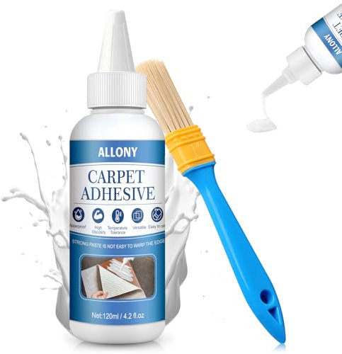 Allony Teppichkleber, PVC Kleber, 120ml, Wasserfest, Innenbereich, Teppich Ecken Fixieren, Reparieren von Bodenbelägen