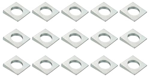 PATIKIL 15 Pezzi Rondelle Quadrate Smussate, M24x50mm Rondelle Quadrate Smussate Piastra Di Supporto Cuscinetto Spaziatore Piatto Acciaio Al Carbonio Per Bulloni Da 24mm Cuneo, Argento