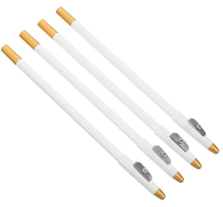 PENIKOKO 4 Stück Eyeliner Augenbrauenstift Set Bartformstift Bartstift kosmetischer Make-up-Vorräte Augenbrauenschärfer Bartführer Friseur Stift Make -up - Holz Weiß